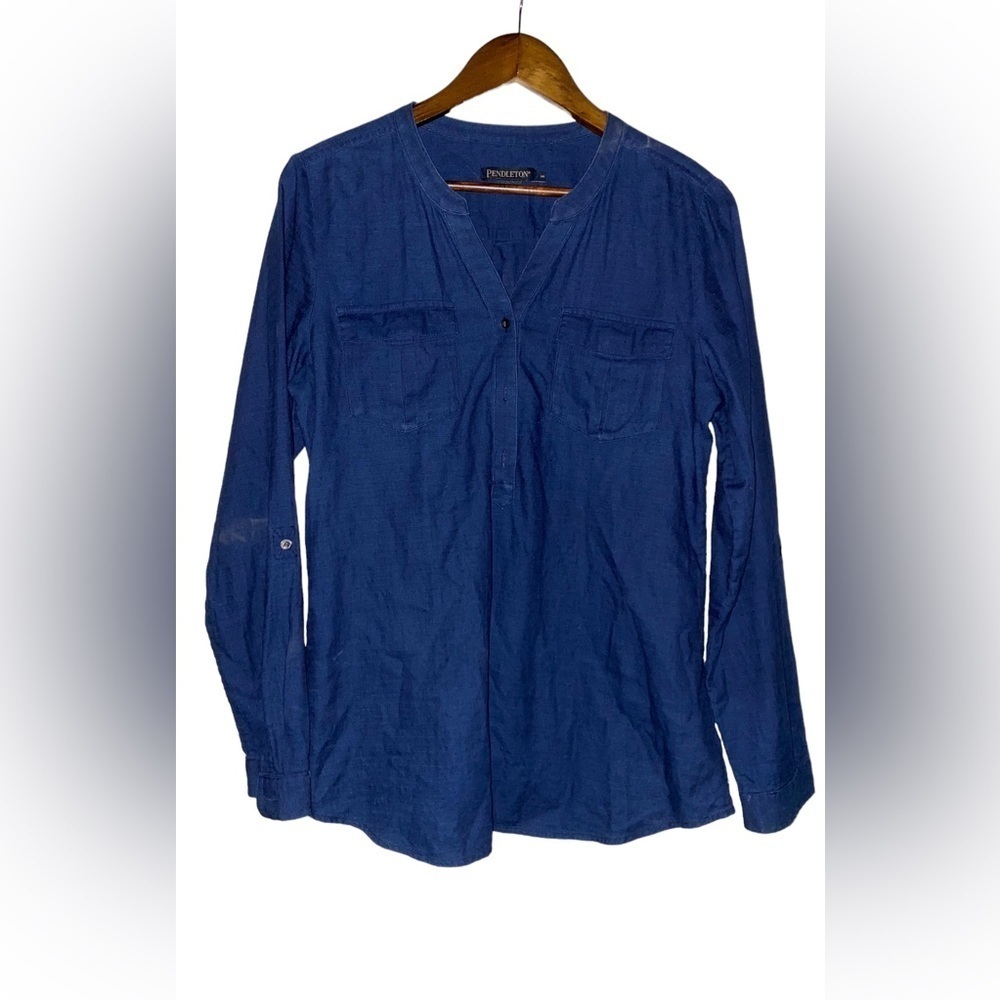 Pendleton Denim Cotton‎ Shirt Cowgirl Country Outdoor Work Chore Women M
